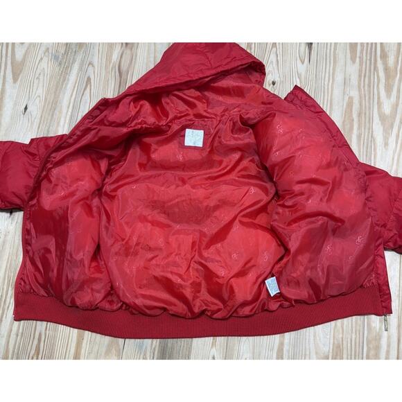 Southpole Y2K Puffer Jacket Coat Parka Red Womens Zipper Hooded Warmth XL - Picture 8 of 8